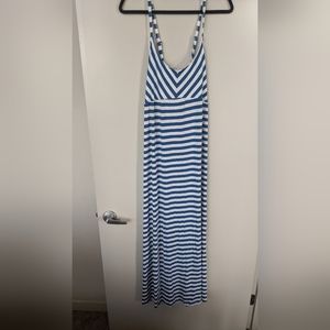 Old Navy Blue and White Stripped Maxi Dress